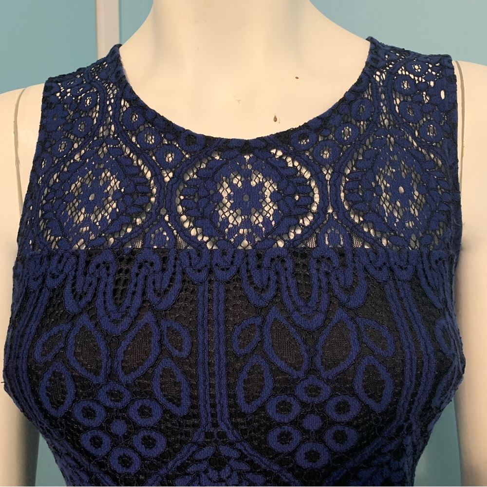 Elegant Navy Lace Dress